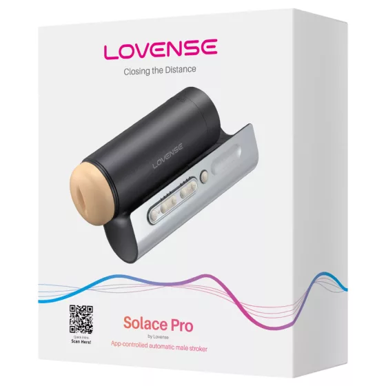 Lovense Solace Pro - appvezérelt lökő maszturbátor férfiaknak (fekete)