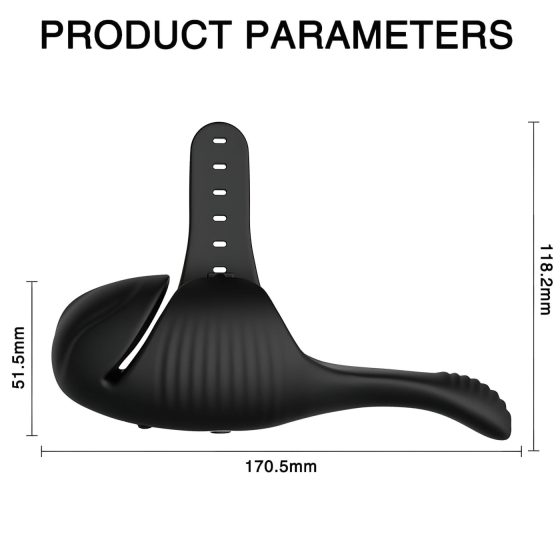 Leopard - akkus makkvibrátor (fekete)