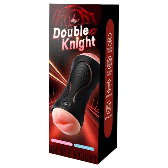 Leopard - száj és műpunci pénisz vibrátor (natúr)