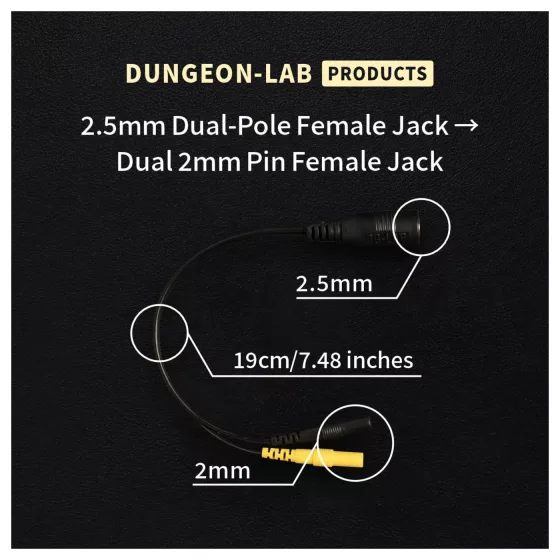 DG-LAB - elektróda elosztó 2,5 mm-es aljzatról 2 mm-esre (fekete)