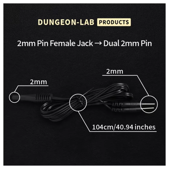 DG-LAB - 2 mm-es elektróda hosszabbító és elosztó kábel (fekete)