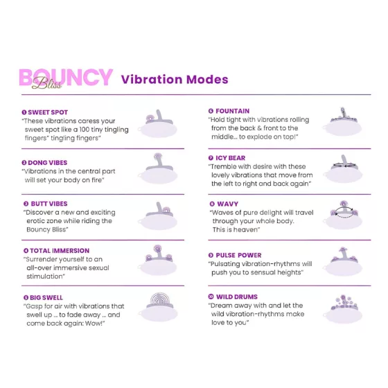 Bouncy Bliss Classic - felfújható párna vibrátor (lila)