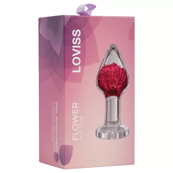 LOVISS Flower - anál plug - bíborka (átlátszó)