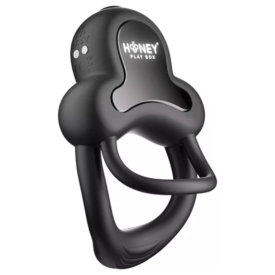 Honey Play Box Anello - okos vibrációs pénisz- és heregyűrű (fekete)