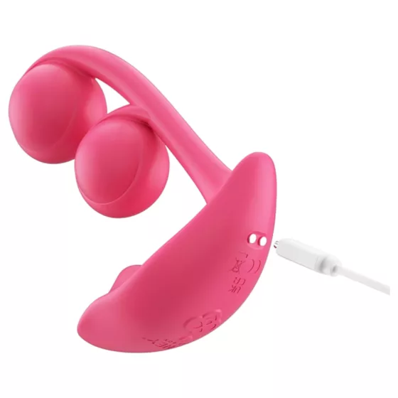 Honey Play Box Melody - okos, gyöngyös 2in1 vibrátor (piros)