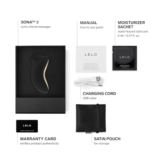 LELO Sona 2 - hanghullámos csiklóizgató (fekete)