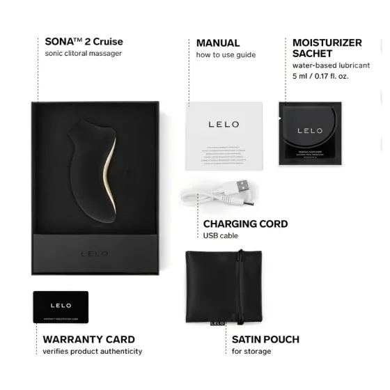 LELO Sona 2 Cruise - hanghullámos csiklóizgató (fekete)