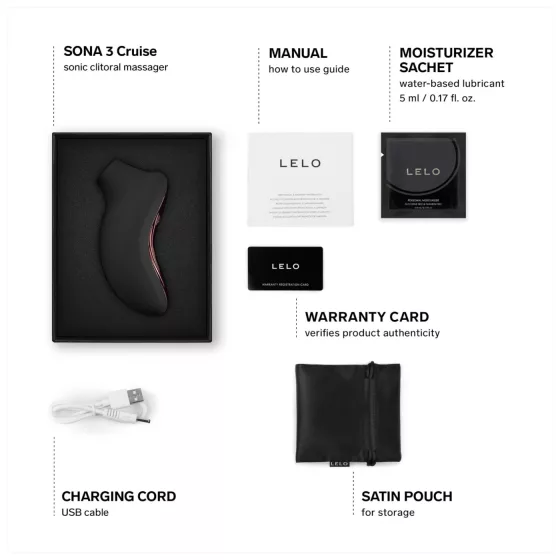 LELO Sona 3 Cruise - hanghullámos csiklóizgató (fekete)