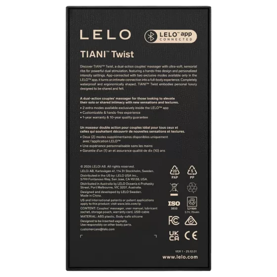 LELO Tiani Twist - okos párvibrátor (pink)