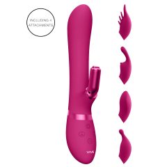   Vive Chou - akkus, cserélhető fejes csiklókaros vibrátor (pink)