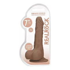   RealRock Dong 7 - herés élethű dildó (sötét natúr, 17 cm)