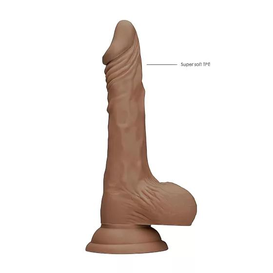 RealRock Dong 7 - herés élethű dildó (sötét natúr, 17 cm)