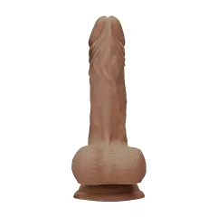   RealRock Dong 7 - herés élethű dildó (sötét natúr, 17 cm)