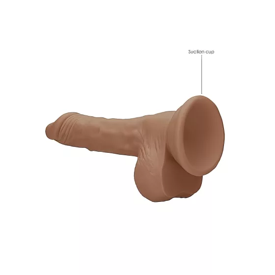 RealRock Dong 7 - herés élethű dildó (sötét natúr, 17 cm)
