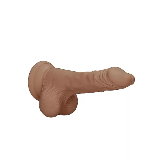 RealRock Dong 7 - herés élethű dildó (sötét natúr, 17 cm)