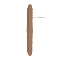   RealRock Double Dong 18 - dupla dildó (46cm) - sötét natúr