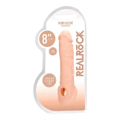   RealRock Penis Sleeve 8 - testszínű élethű péniszköpeny hosszabbító (21 cm)