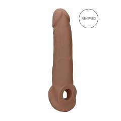   RealRock Penis Sleeve 9 - péniszköpeny (21,5cm) - sötét natúr