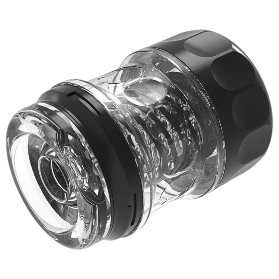 MX Spiral Portable Quin Cup - spirális, szívó hatású maszturbátor (fekete)