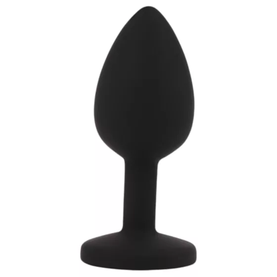 Senuelo Booty Fantasy - szilikon anál plug kristállyal (fekete) - S