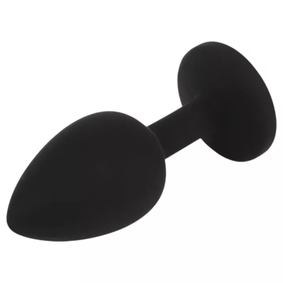 Senuelo Booty Fantasy - szilikon anál plug kristállyal (fekete) - S