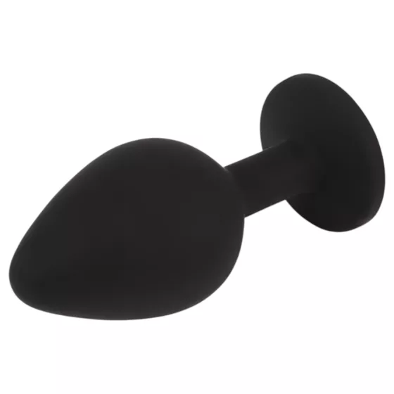 Senuelo Booty Fantasy - szilikon anál plug kristállyal (fekete) - M