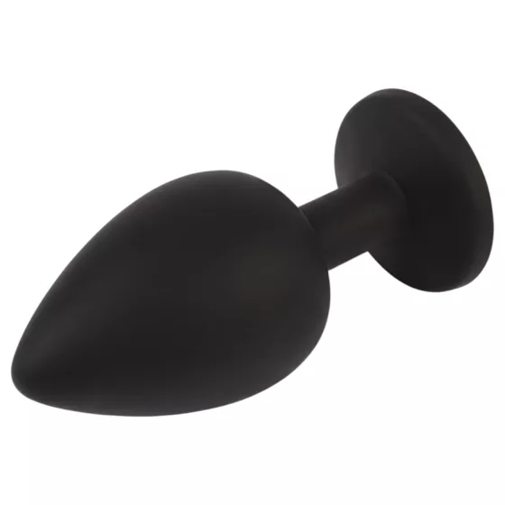 Senuelo Booty Fantasy - szilikon anál plug kristállyal (fekete) - L