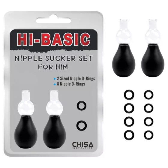 Hi-Basic - mellbimbószívó szett férfiaknak (fekete)