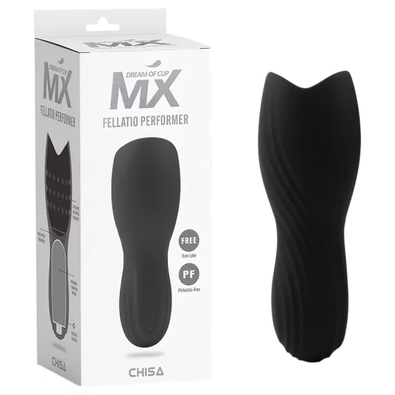 MX Fellatio Performer - vibrációs, orális maszturbátor (fekete)