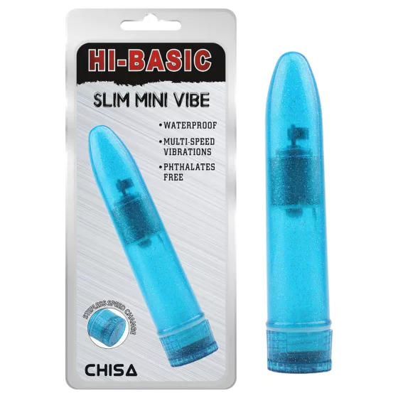 Hi-Basic Slim Mini Vibe - klasszikus mini rúdvibrátor (kék)