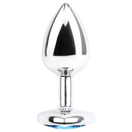Hi-Basic Heart Gem - fém anál plug szív alakú kristállyal (ezüst)