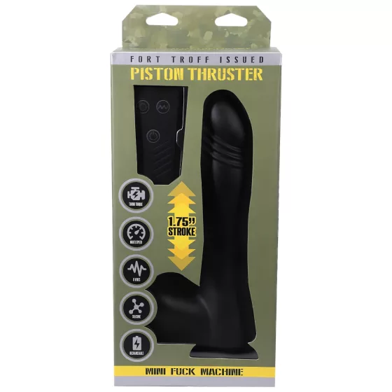 Doc Johnson Mini F-Machine Piston - távirányítós lökő vibrátor (fekete)