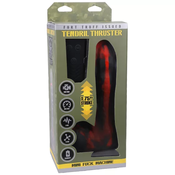 Doc Johnson Mini F-Machine Tendril - távirányítós lökő vibrátor (piros)