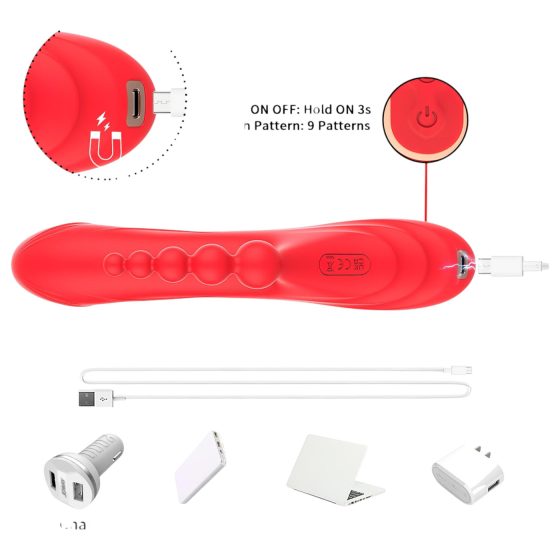 Bestoy - 3 ágú, nyelves vibrátor (piros)