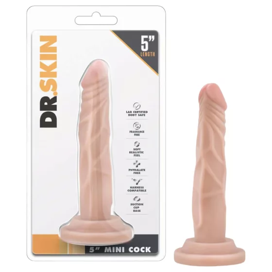 Dr. Skin 5 - tapadókorongos élethű dildó - natúr (14,5cm)