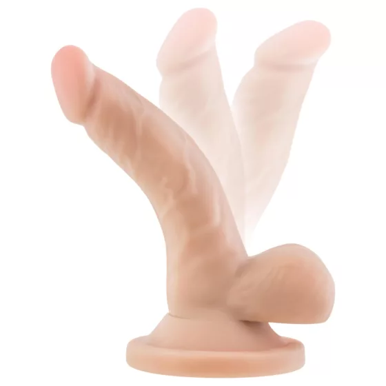 Dr. Skin 4 - tapadókorongos, herés élethű dildó - natúr (12cm)