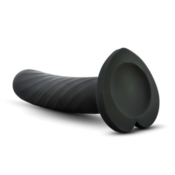 Temptasia Twist Small - tapadókorongos, csavart dildó (fekete)