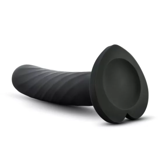 Temptasia Twist Small - tapadókorongos, csavart dildó (fekete)