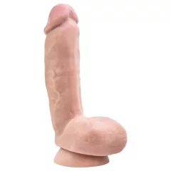 blush Dr. Skin Glide élethű dildó - 21,5 cm, herékkel
