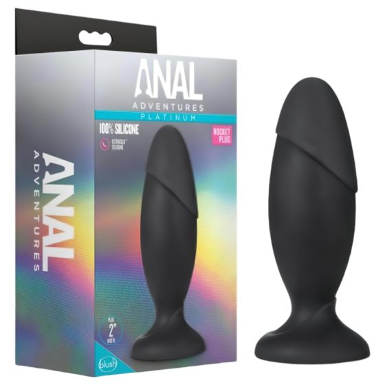 Anal Adventures Platinum Rocket - nagy anál plug (fekete)