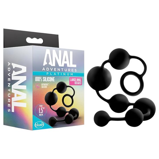 Anal Adventures L - gyöngyös anál dildó (fekete)
