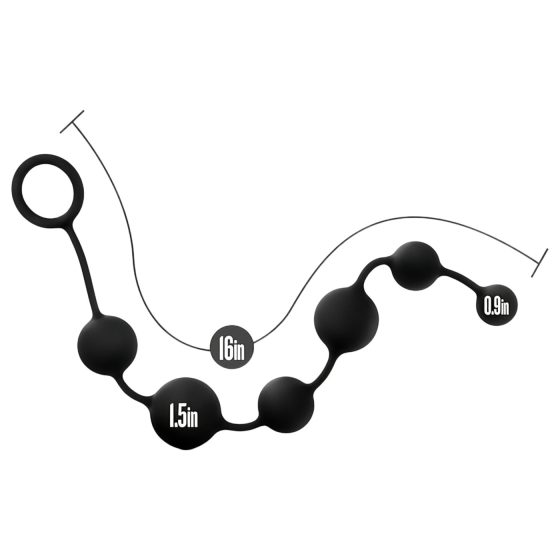 Anal Adventures L - gyöngyös anál dildó (fekete)