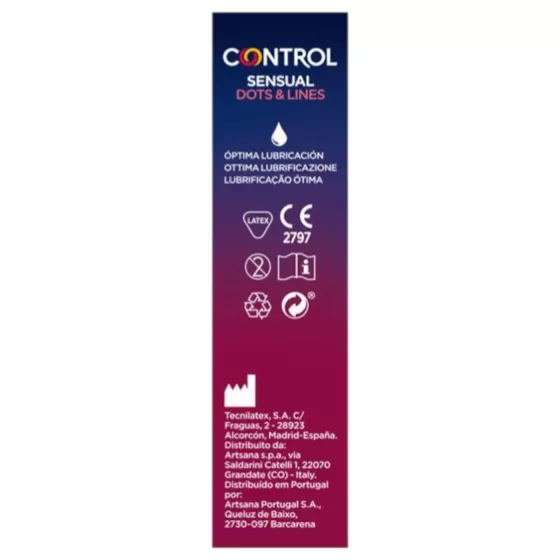 Control - bordázott, pontozott óvszer (12 db)