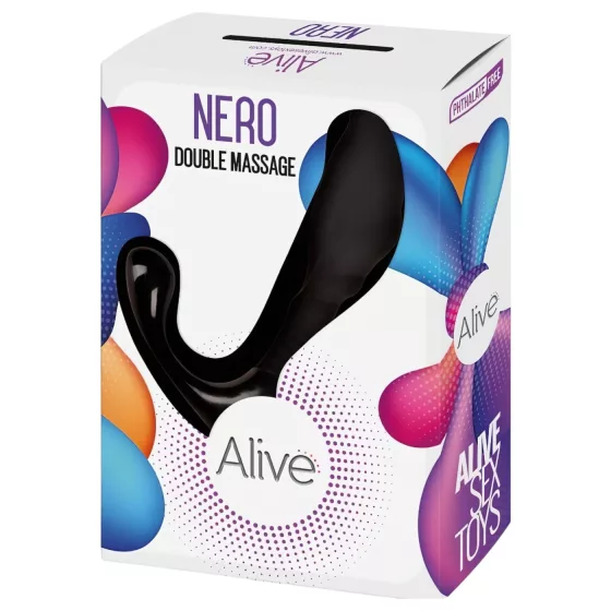 / Alive Nero - akkus prosztata vibrátor (fekete) - 7 cm