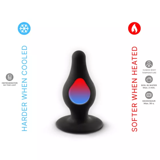 / SILEXD Model 2 - hőre reagáló szilikon anál plug (fekete) - S