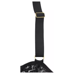 / Subblime - mintás body szatén övvel (fekete)