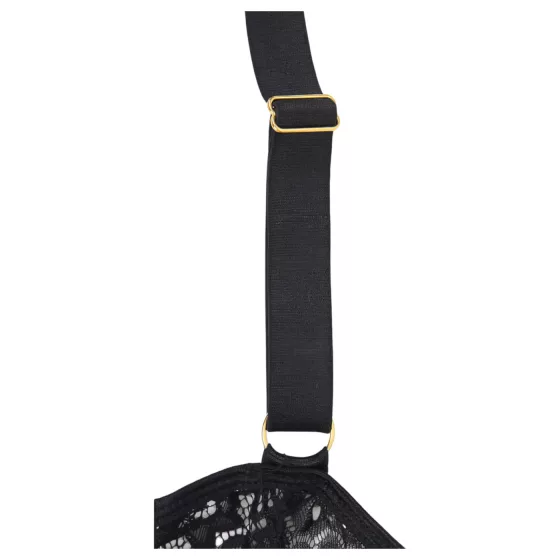 / Subblime - mintás body szatén övvel (fekete)