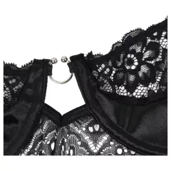 / Subblime - mintás body szatén övvel (fekete)