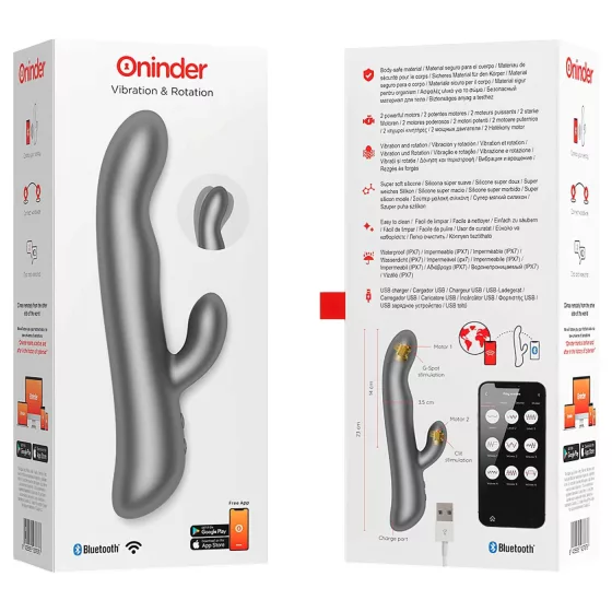 Oninder Oslo - appos, forgó csiklókaros vibrátor (fekete)