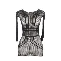 Subblime 951931 - nyitott hátú necc ruha - (fekete) - XS-M